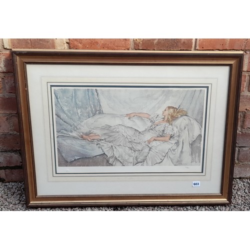 603 - SIR WILLIAM RUSSELL FLINT PRINT 504/850 WITH BLIND STAMP