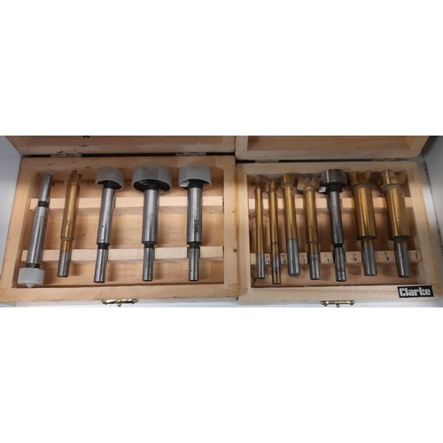 306 - BOXED SET OF DRUM SANDERS, ROUTER BITS, AND FORSTNER BIT SET