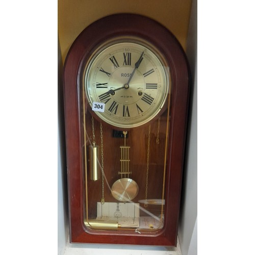 304 - ROSS 31 DAY PENDULUM WALL CLOCK