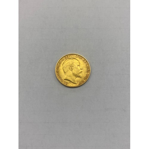 612 - EDWARD VII GOLD HALF SOVEREIGN 1910 4G APPROX