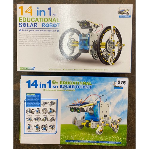 275 - EDUCATIONAL SOLAR ROBOT KIT, MECCANO SPY KEE MICRO, SALT WATER MOTOR CYCLE