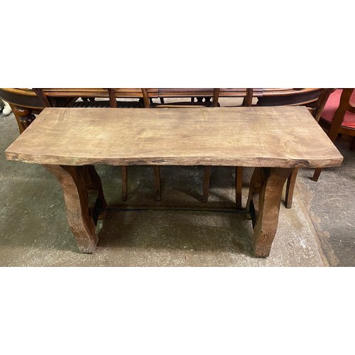 46 - WANEY TOPPED TRESTLE GARDEN TABLE