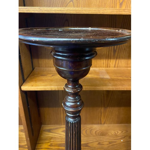 76 - REPRODUCTION FLUTED AND TURNED TRIPOD TORCHERE STAND