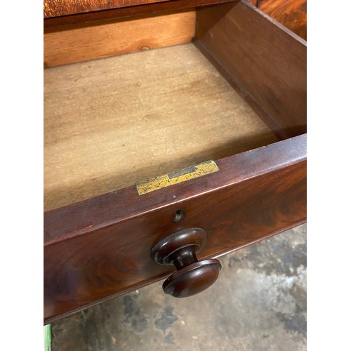 106 - VICTORIAN MAHOGANY TWO OVER THREE DRAWER CHEST ON PLINTH BASE