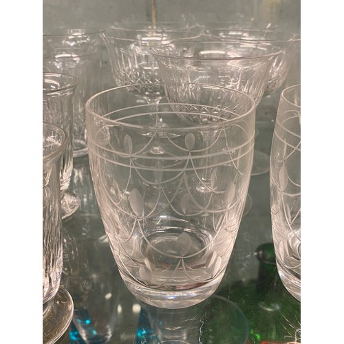 341 - SELECTION OF QUALITY ETCHED DRINKING GLASSES