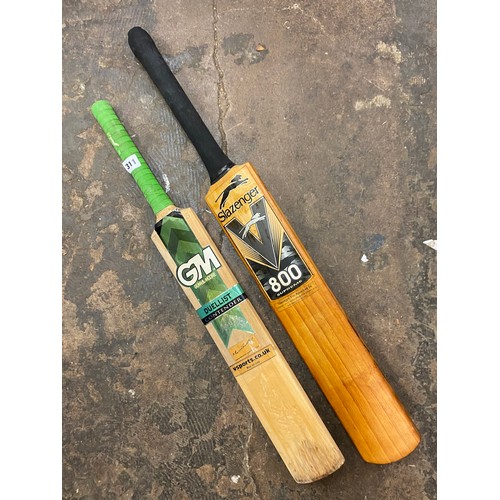 312 - GUNN AND MOORE WILLOW CRICKET BAT NOTTINGHAMSHIRE 1996 WITH AUTOGRAPH IN NYLON BAG