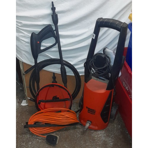 43 - BLACK AND DECKER PRESSURE WASHER AND ATTACHMENTS