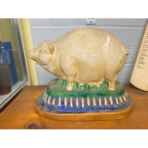 303 - TWO POTTERY PIG FIGURE GROUPS