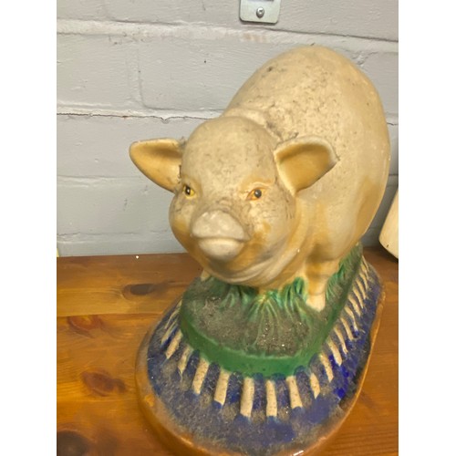 303 - TWO POTTERY PIG FIGURE GROUPS