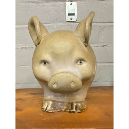 303 - TWO POTTERY PIG FIGURE GROUPS