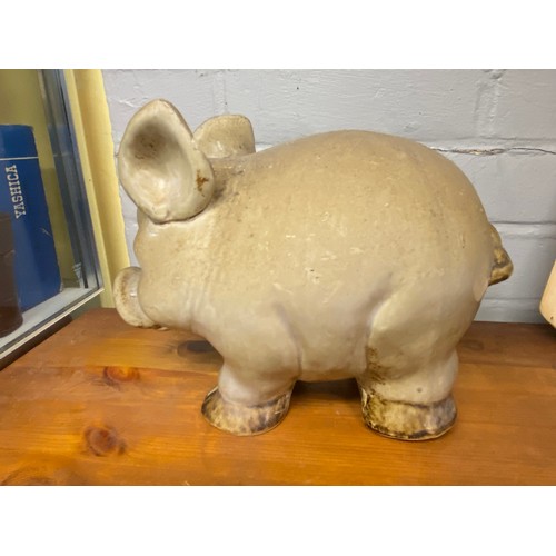 303 - TWO POTTERY PIG FIGURE GROUPS