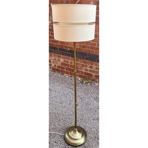 24 - CHROMIUM LAMP STANDARD WITH CREAM SHADE