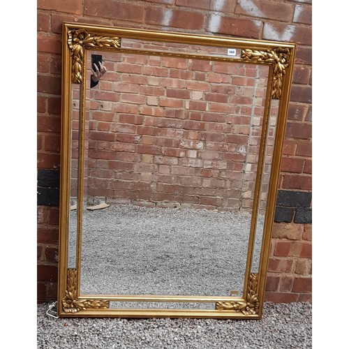 190 - GILT RIBBON TIED CORNERED FRAMED MIRROR