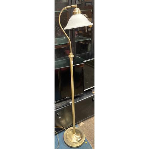 27 - POLISHED BRASS READING LAMP STANDARD