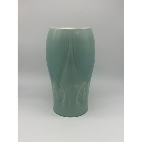 382 - SUSIE COOPER TURQUOISE PATTERNED BALUSTER VASE