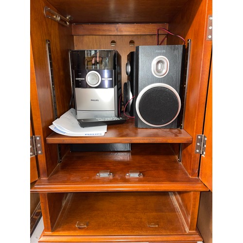 58 - PHILLIPS MICRO HIFI SYSTEM IN YEW CABINET