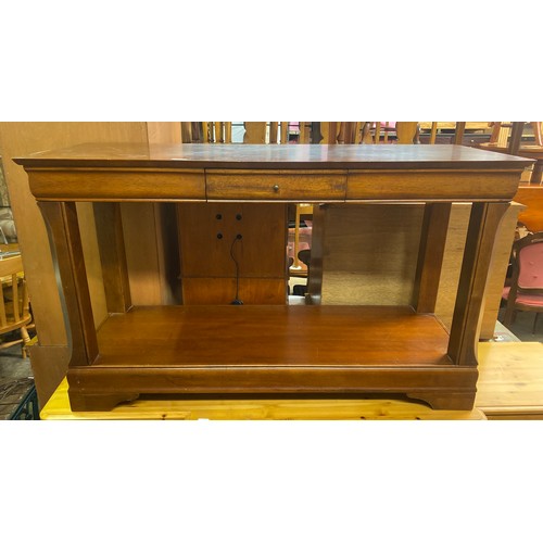 84 - CHERRY WOOD CONSOLE TABLE WITH SINGLE FRIEZE DRAWER