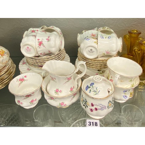 318 - RICHMOND BONE CHINA ROSE JUNE AND FLORAL TEASETS