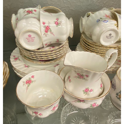 318 - RICHMOND BONE CHINA ROSE JUNE AND FLORAL TEASETS