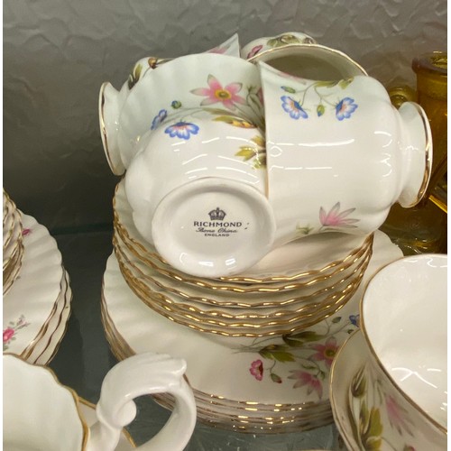 318 - RICHMOND BONE CHINA ROSE JUNE AND FLORAL TEASETS