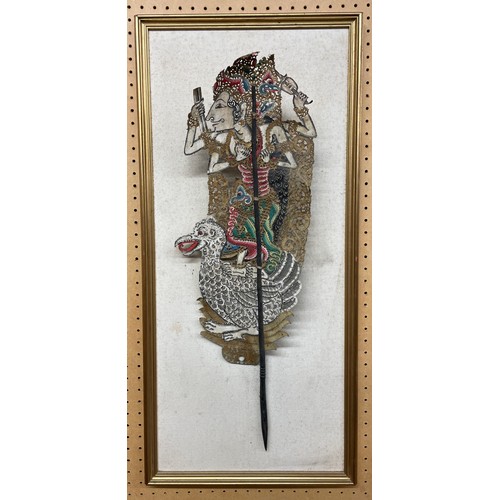 207 - INDONESIAN DECORATIVE FAN MOUNTED ON BOARD