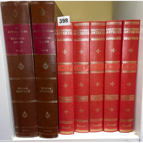 398 - ANTIQUITIES' OF WARWICKSHIRE IN TWO VOLUMES AND FIVE VOLUMES OF DISCOVERING ANTIQUES