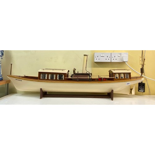 265 - HAND BUILT MODEL OF THE STEAM POWERED BOAT MIRANDA