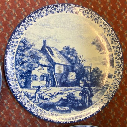 400 - FOUR MAASTRICHT BLUE DELFT SCENIC PLATES