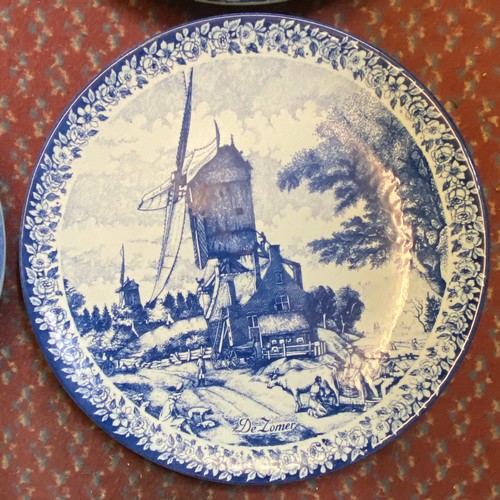 400 - FOUR MAASTRICHT BLUE DELFT SCENIC PLATES