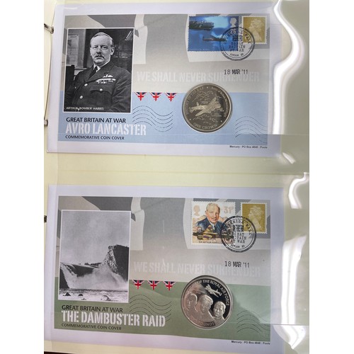 673 - A4 BINDER THE GREAT BRITAIN AT WAR COMMEMORATIVE COIN COVER ALBUM