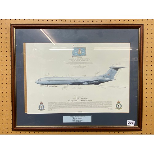 227 - 101 RAF SQUADRON AGM DINNER PRINT FRAMED AND GLAZED