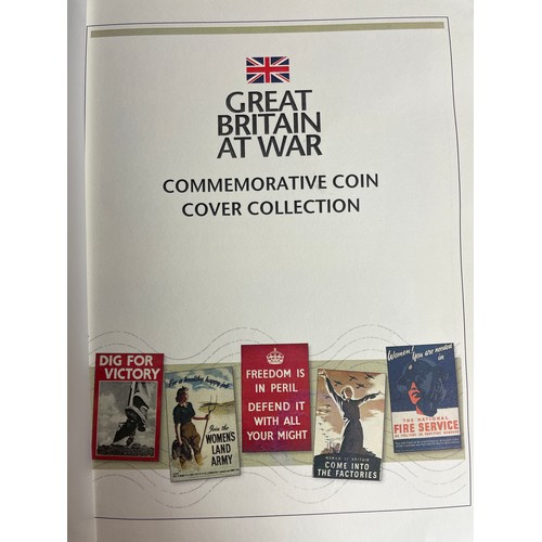 673 - A4 BINDER THE GREAT BRITAIN AT WAR COMMEMORATIVE COIN COVER ALBUM