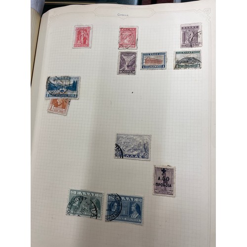 672 - SIMPLEX STAMP ALBUM INCLUDING PENNY BLACK 2 PENNY BLUE, AND OTHER VICTORIAN AND LATER STAMPS