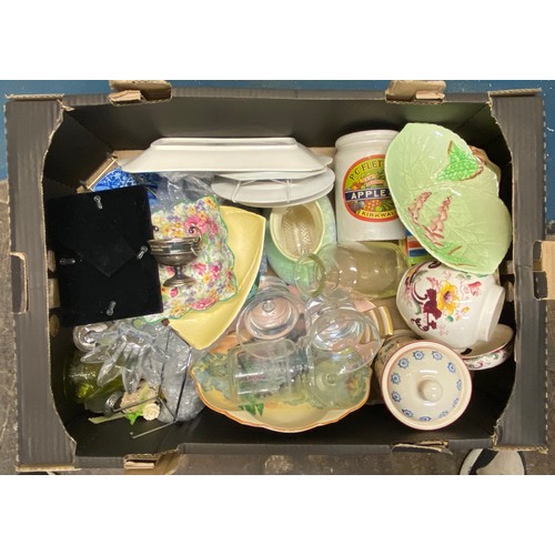 276 - FOUR CARTONS OF ASSORTED HOUSEHOLD ITEMS, CERAMICS AND GLASSWARES