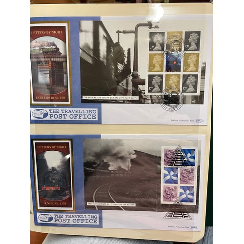 677 - FIVE A4 BINDERS BENHAM GREAT NAMED TRAINS OF BRITAIN STAMP COVERS