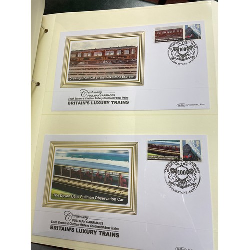 677 - FIVE A4 BINDERS BENHAM GREAT NAMED TRAINS OF BRITAIN STAMP COVERS