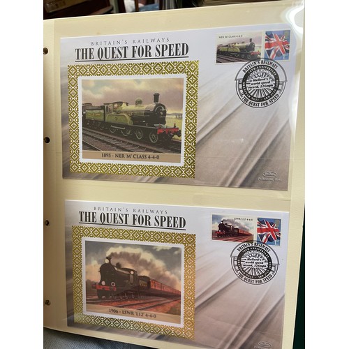 677 - FIVE A4 BINDERS BENHAM GREAT NAMED TRAINS OF BRITAIN STAMP COVERS