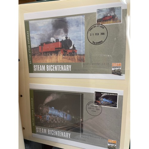 677 - FIVE A4 BINDERS BENHAM GREAT NAMED TRAINS OF BRITAIN STAMP COVERS