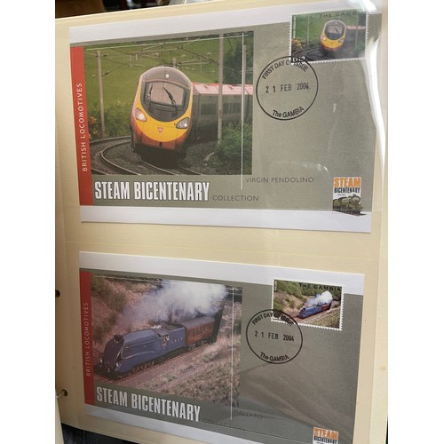 677 - FIVE A4 BINDERS BENHAM GREAT NAMED TRAINS OF BRITAIN STAMP COVERS