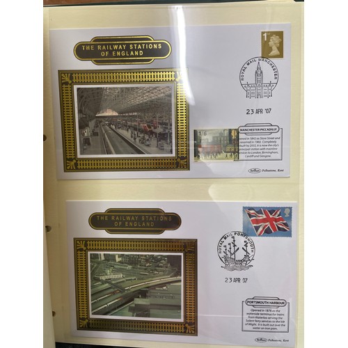 677 - FIVE A4 BINDERS BENHAM GREAT NAMED TRAINS OF BRITAIN STAMP COVERS