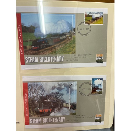 677 - FIVE A4 BINDERS BENHAM GREAT NAMED TRAINS OF BRITAIN STAMP COVERS