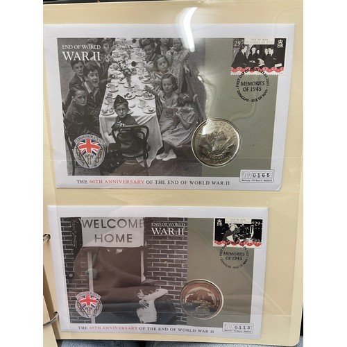 674 - FOUR A4 BINDERS OF COIN COVERS VE DAY AND 60TH ANNIVERSARY OF THE END OF WWII, PLUS THE PATH TO VICT... 