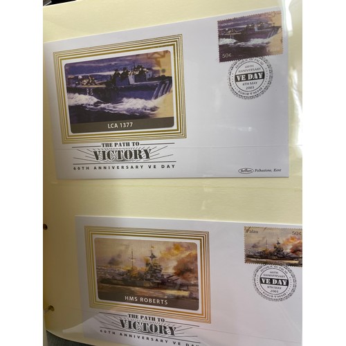 674 - FOUR A4 BINDERS OF COIN COVERS VE DAY AND 60TH ANNIVERSARY OF THE END OF WWII, PLUS THE PATH TO VICT... 