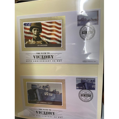 674 - FOUR A4 BINDERS OF COIN COVERS VE DAY AND 60TH ANNIVERSARY OF THE END OF WWII, PLUS THE PATH TO VICT... 