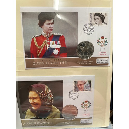 675 - EIGHT A4 BINDERS OF QUEEN ELIZABETH II DIAMOND WEDDING COIN COVER COLLECTIONS