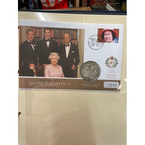 675 - EIGHT A4 BINDERS OF QUEEN ELIZABETH II DIAMOND WEDDING COIN COVER COLLECTIONS