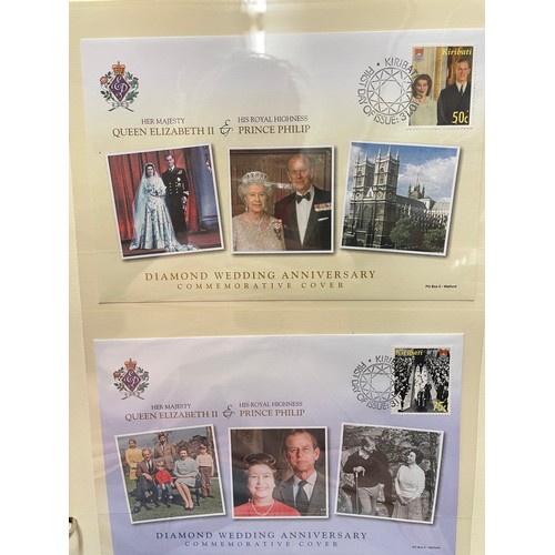 675 - EIGHT A4 BINDERS OF QUEEN ELIZABETH II DIAMOND WEDDING COIN COVER COLLECTIONS