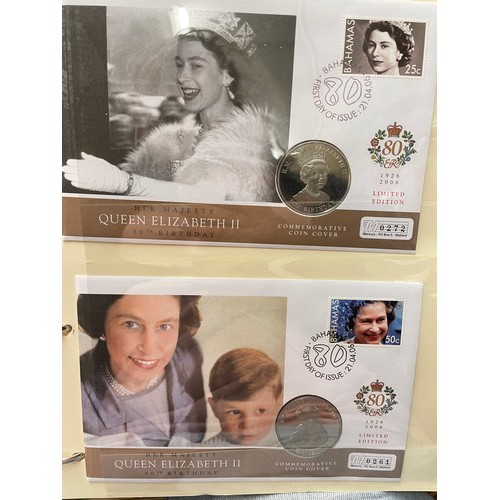 675 - EIGHT A4 BINDERS OF QUEEN ELIZABETH II DIAMOND WEDDING COIN COVER COLLECTIONS