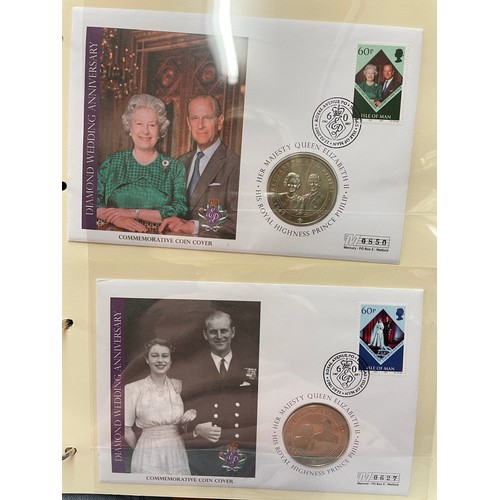 675 - EIGHT A4 BINDERS OF QUEEN ELIZABETH II DIAMOND WEDDING COIN COVER COLLECTIONS