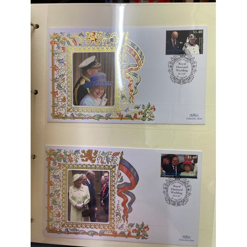 675 - EIGHT A4 BINDERS OF QUEEN ELIZABETH II DIAMOND WEDDING COIN COVER COLLECTIONS